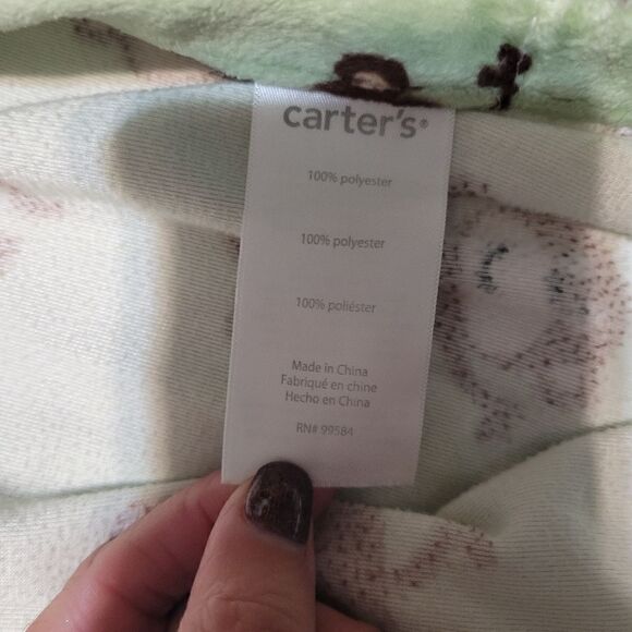 Carter's Baby Green Brown Monkeys Printed Bassinet Mattress Cover - Picture 2 of 4